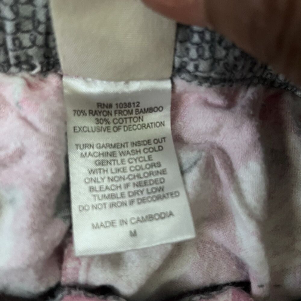 Munki‎ Munki Wm's M Pajama Pants Pink Sheep Print Snap Cuff Hem Lounge Sleepwear - Picture 2 of 2